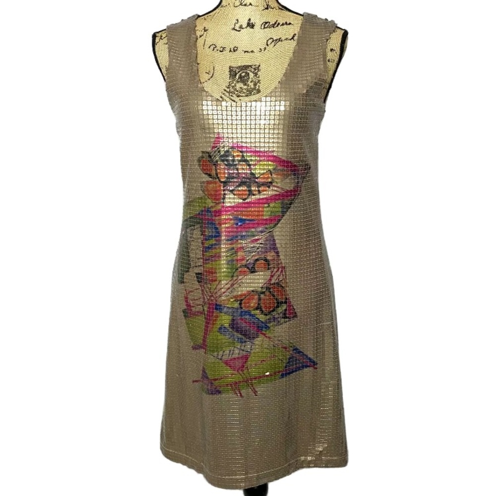Legatte Gold Sequin Sleeveless Dress